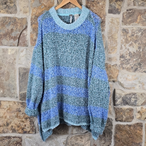 Free People BRB Tunic Sweater Oversized Colorblock - Picture 3 of 13